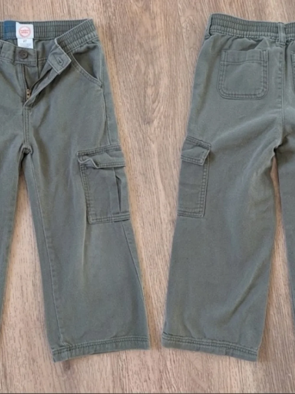 Old Navy Girl Olive Cargo Pants with Side Pockets 6-7Y